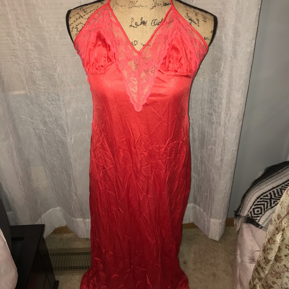 Lingerie lace front long dress